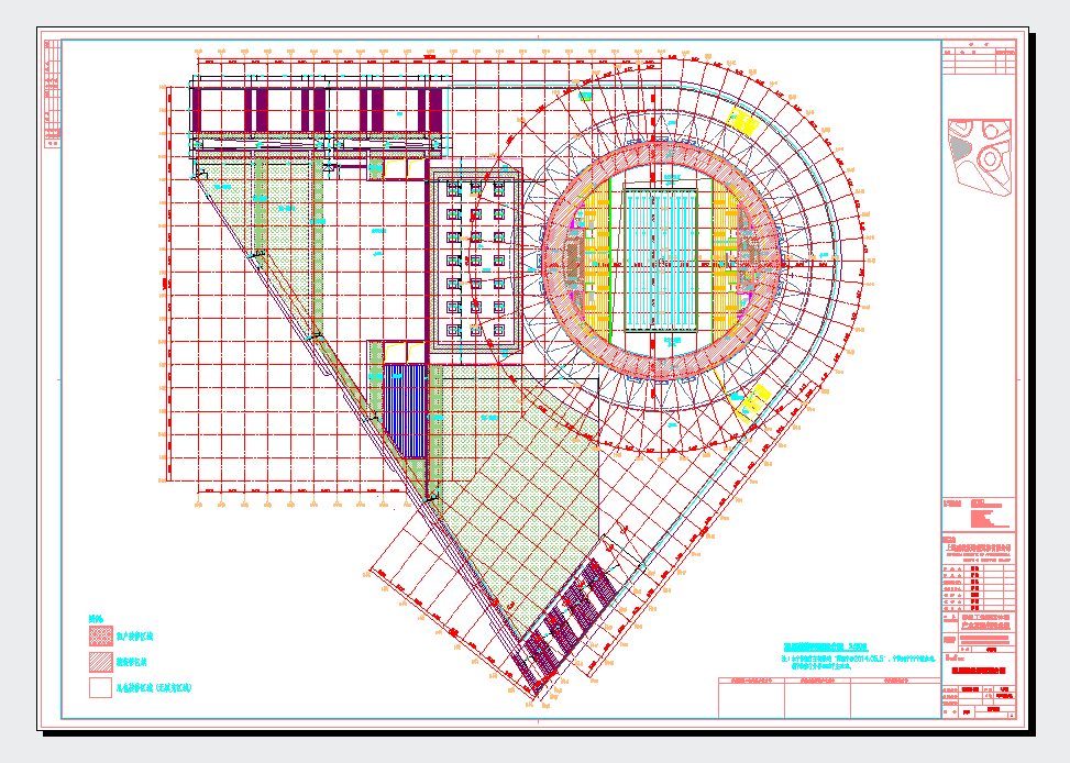 江苏工业园区体育中心游泳馆建筑施工图-装修界面划分图CAD图纸