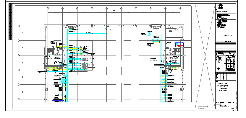 工业厂房-电气-生产用房(大)15屋面机房层-电力配电平面图