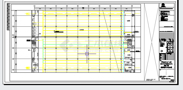 工业厂房-电气-生产用房(大)16三层-照明线槽平面布置图-图一