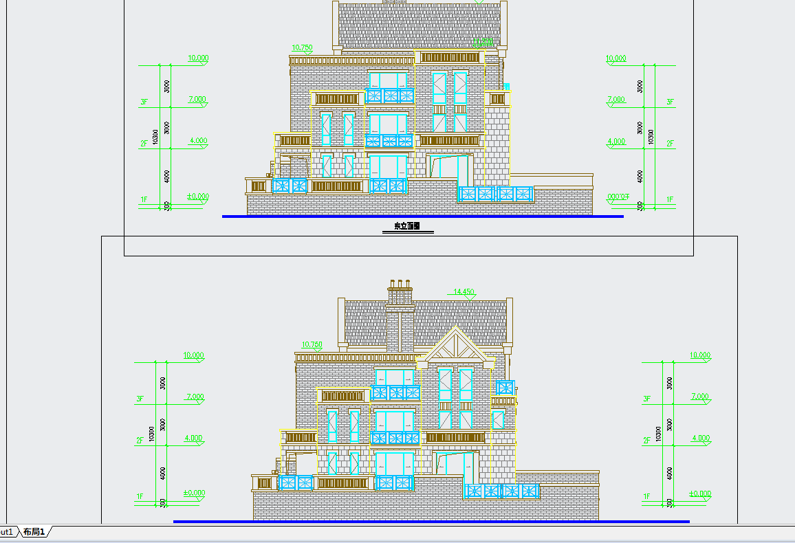 某地多层双拼别墅方案图CAD图纸