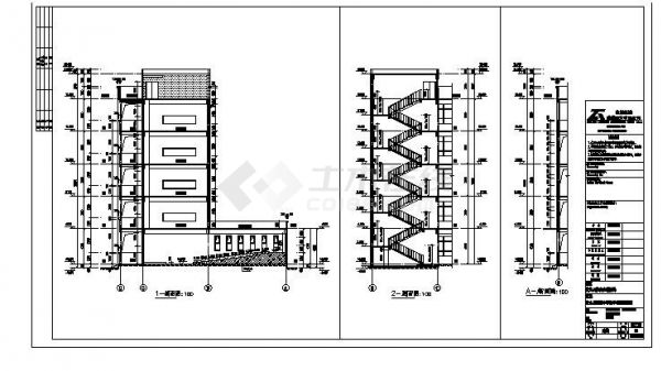 某县某中学教学楼建筑CAD图-图二