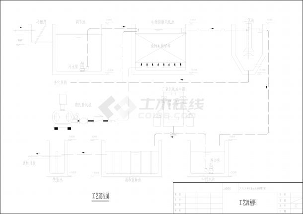 某中心血站10吨废水生物接触氧化法处理工艺设计施工图-图一