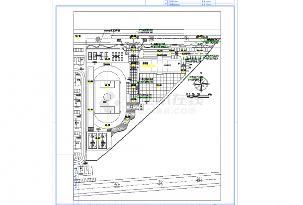 某地山东高密埠口小学建筑方案图CAD图纸-图二