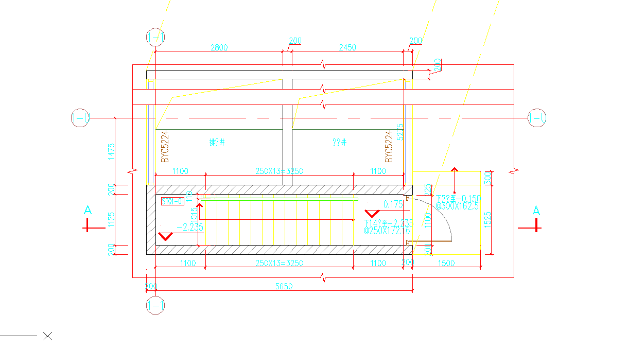 某地浦江镇酒店地下一层平面防火分区图CAD图纸