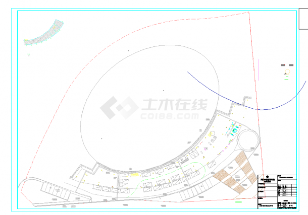 某地贵州体育中心泵道产业园给排水施工图CAD图纸-图一