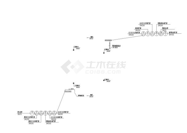 某塔楼各层给排水平面图-图一