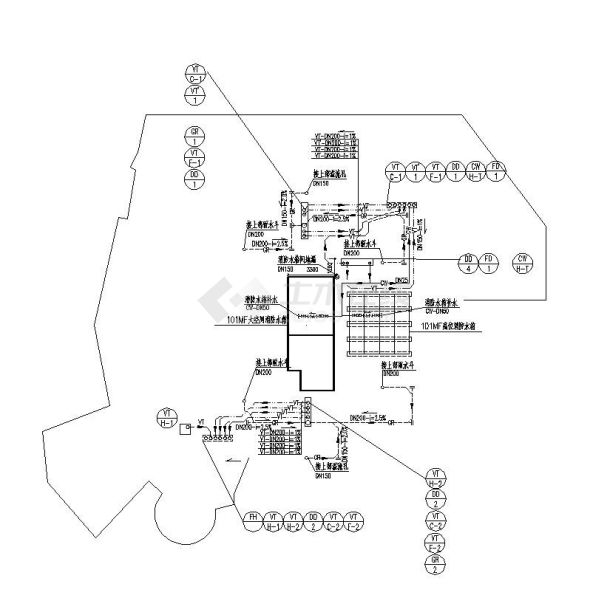 某塔楼各层给排水平面图-图二