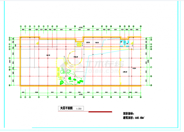 某地教学综合楼方案图CAD图纸-图二