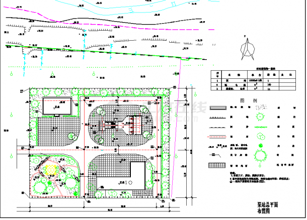 某地排水泵站全套设计图CAD图纸-图一