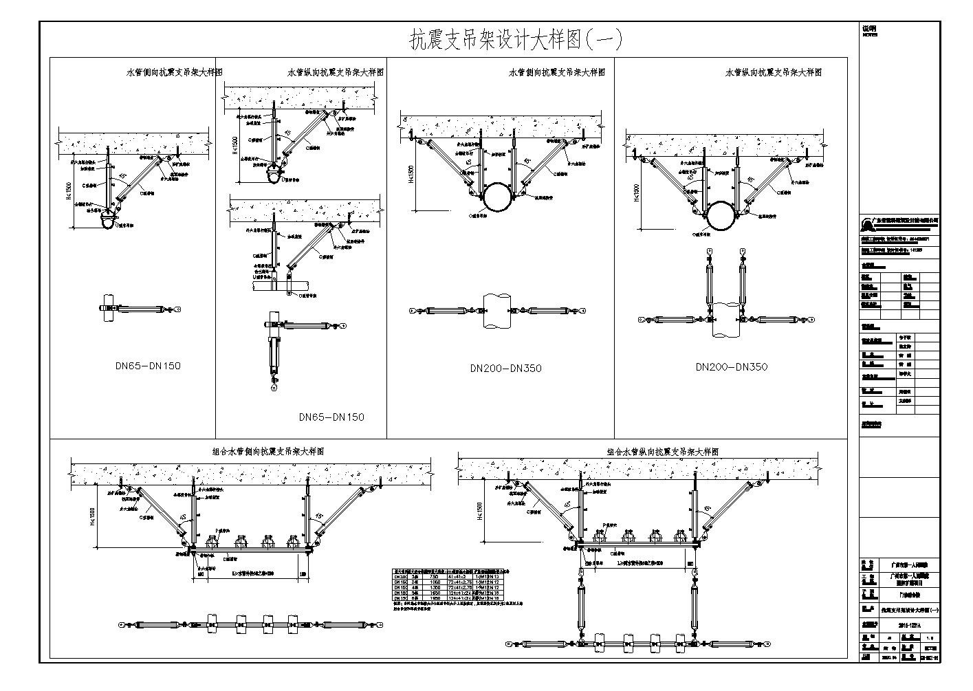 人民医院门诊楼抗震支架施工图