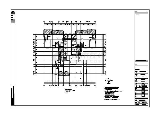 高层框架剪力墙住宅A13号结构施工图-图一