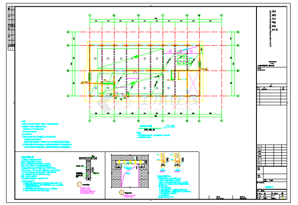 二层车间改餐饮砖混加固结构施工图CAD-图一