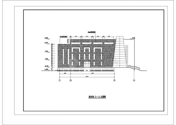 某校史馆外立面石材幕墙施工图CAD.-图一