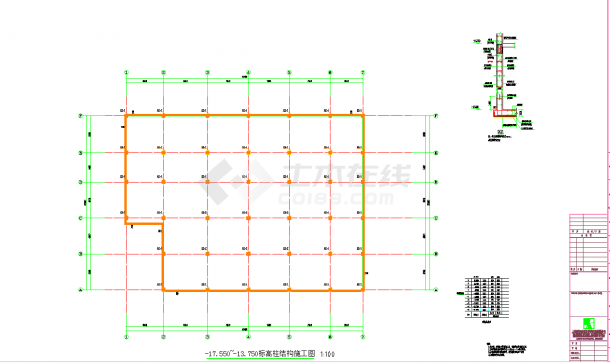 某地层框架结构停车场结构施工图CAD图纸-图一