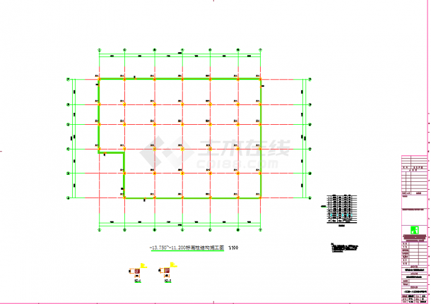 某地层框架结构停车场结构施工图CAD图纸-图二