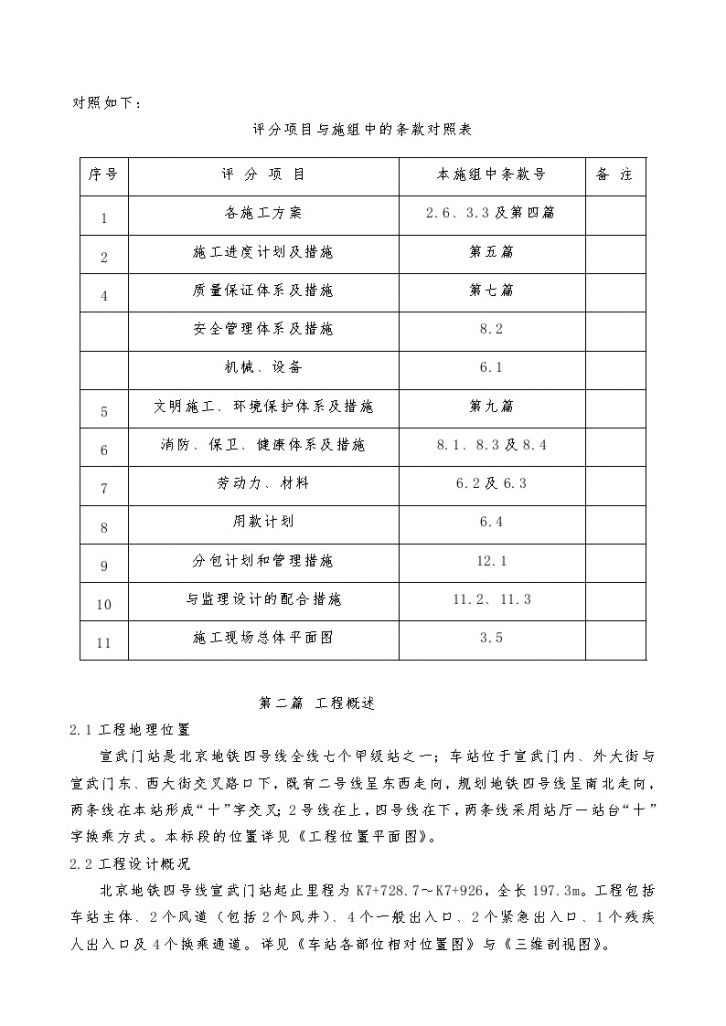 北京地铁工程土建施工组织设计（195页）-图二