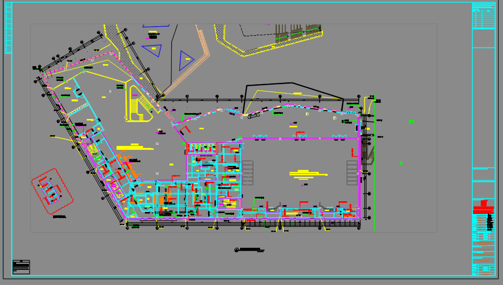 湖南某养老中心会所室内装修一层会所平面系统图