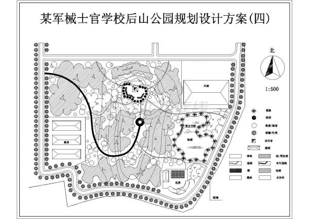 某军校后山公园规划设计cad总平面方案图（甲级院设计）-图一