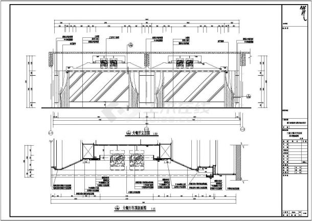 某豪华大餐厅室内装修设计cad施工详图（标注详细）-图一