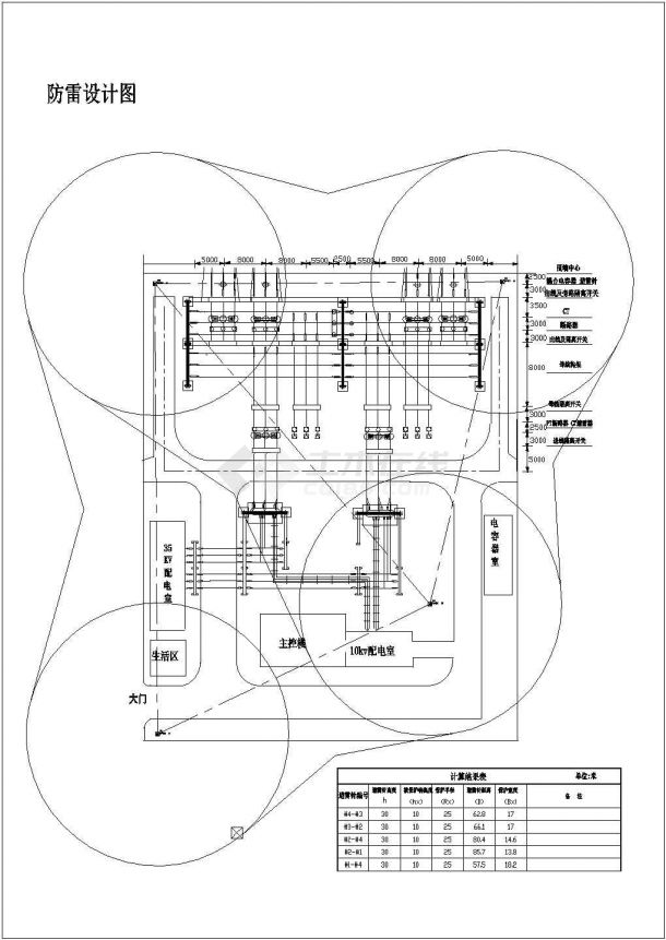 某大型降压变电站设计cad全套施工图（标注详细）-图一