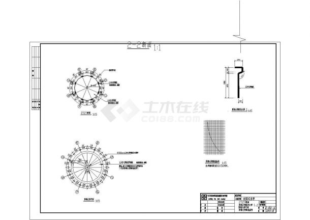 某法国式凉亭设计cad全套建筑施工图纸（甲级院设计）-图二