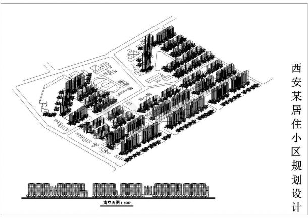 某大型居住小区规划设计cad总平面三维模型图（甲级院设计）-图一