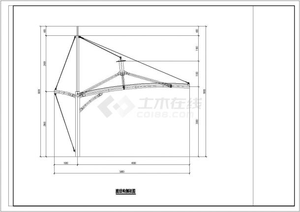 膜结构车棚施工图（膜结构）-图二