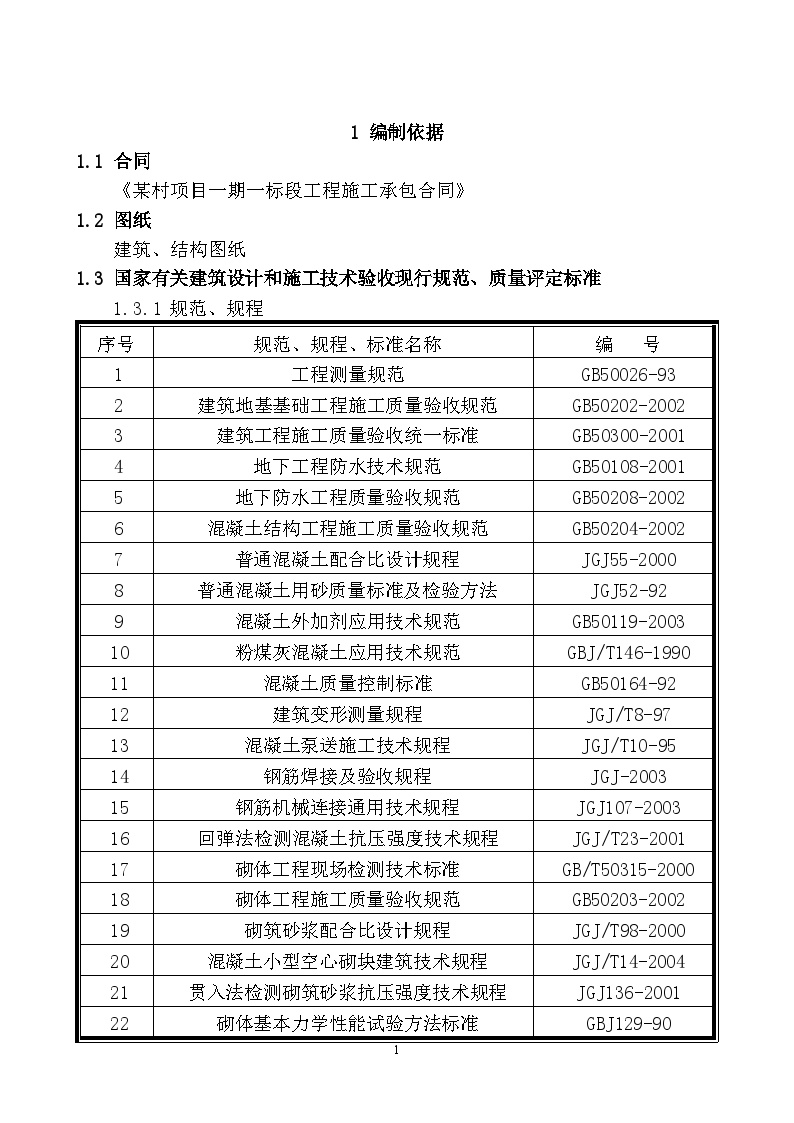 某村改造项目工程施工组织设计