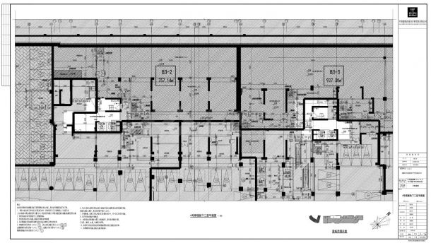 建筑底图地下室三层平面图CAD-图二