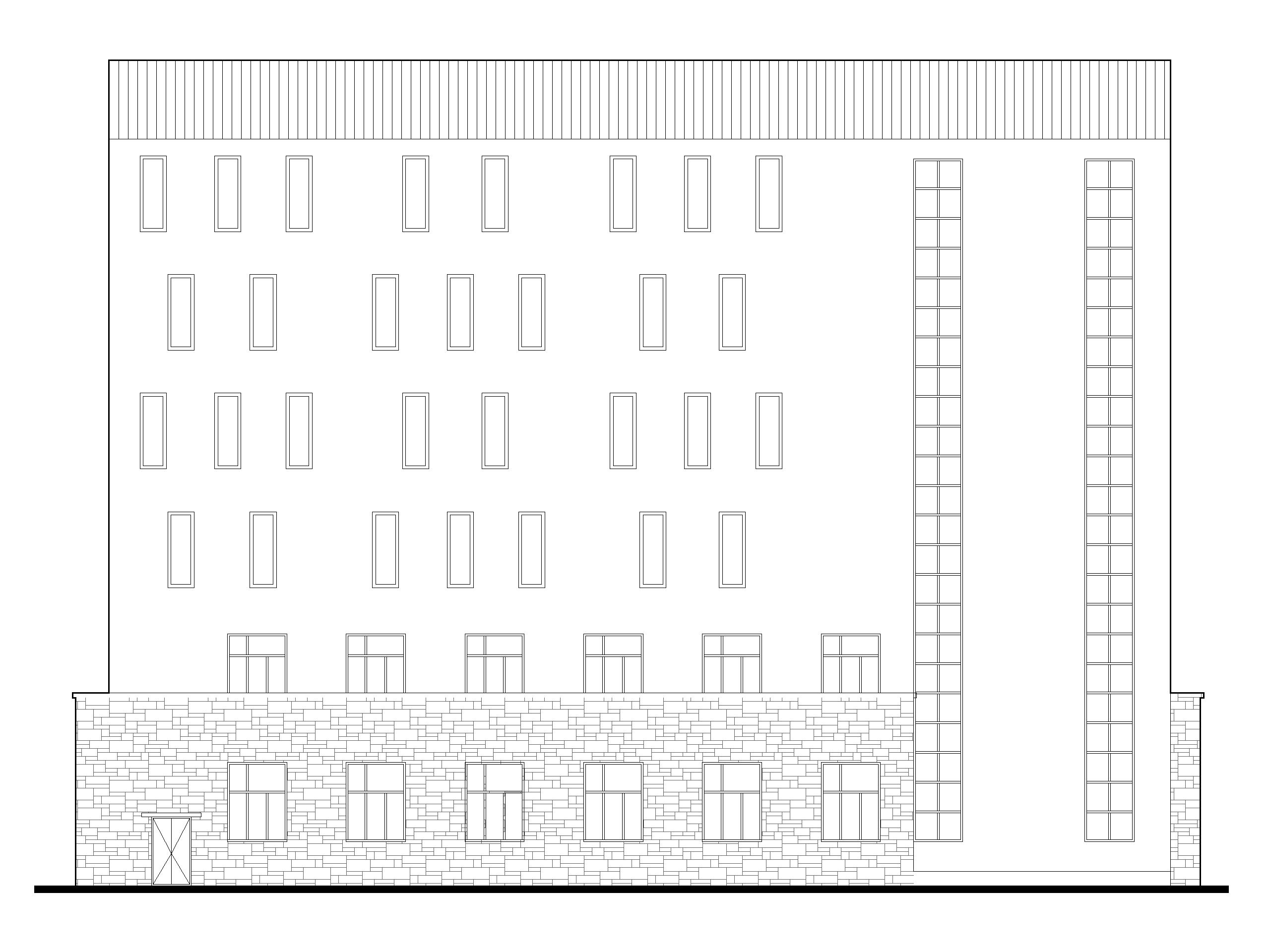 六层框架结构档案馆建筑施工图2018-立面图1