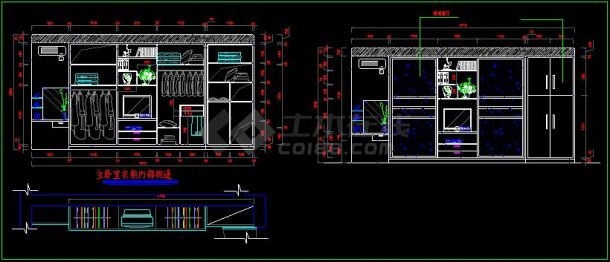 标准组合衣柜CAD图纸系列源文件-图二