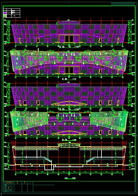 体育中心2层游泳馆建筑设计施工图