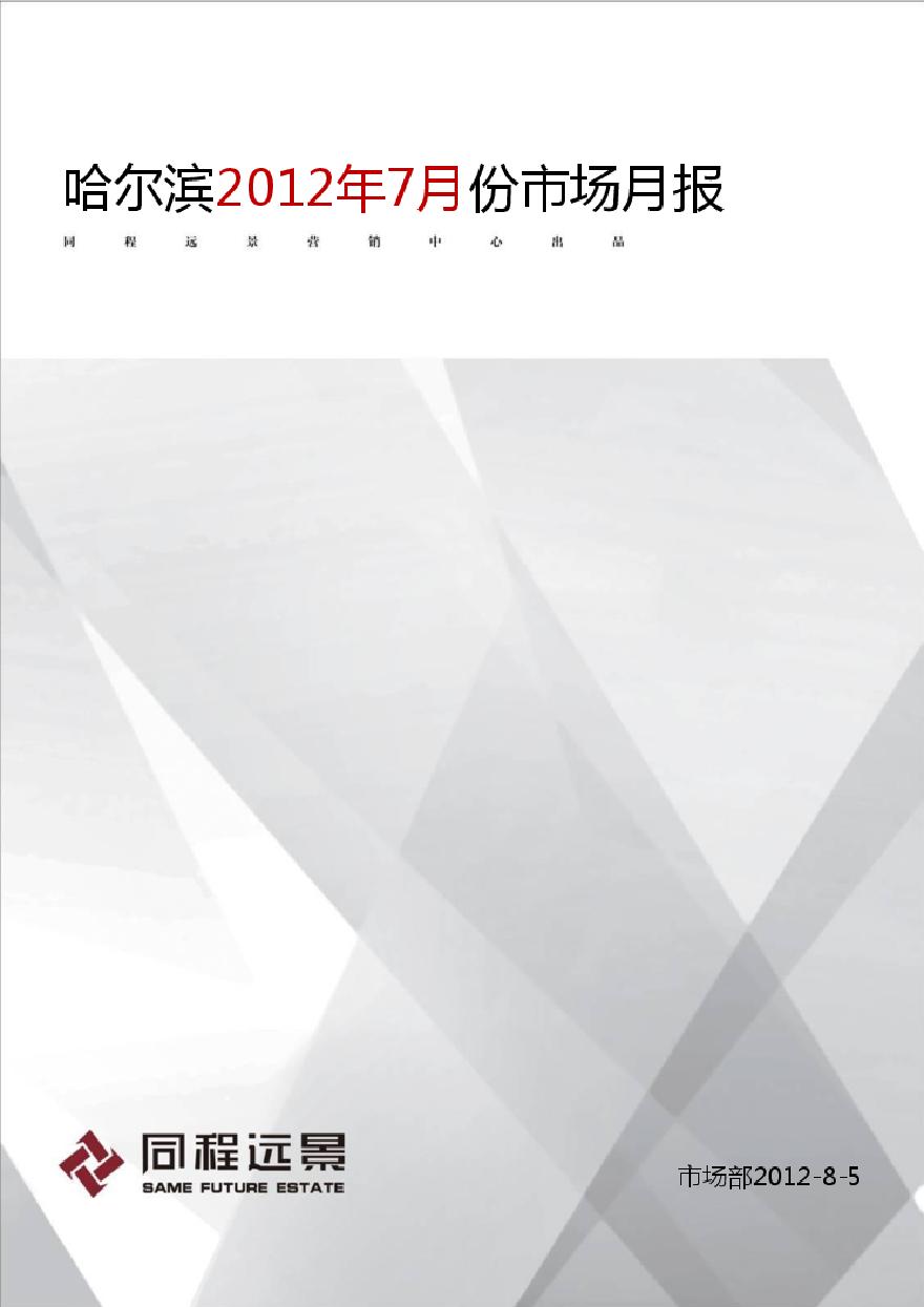 2012-8-4哈尔滨房地产市场7月份月报.pdf-图一