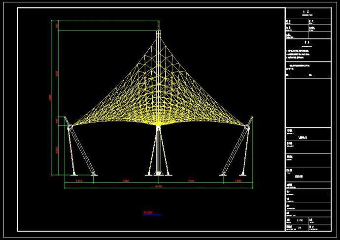 飞燕膜施工图CAD（节点详细）_图1