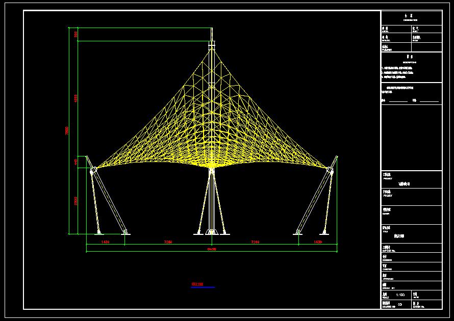 飞燕膜施工图CAD（节点详细）
