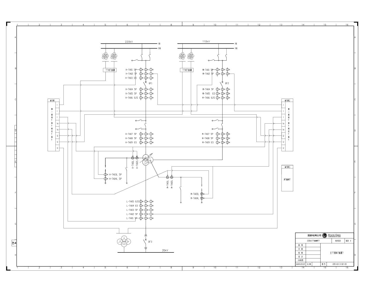 220-A3-3-D2-03 主变压器保护配置图