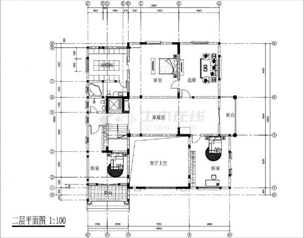三层750平方米独栋别墅CAD图纸-图二