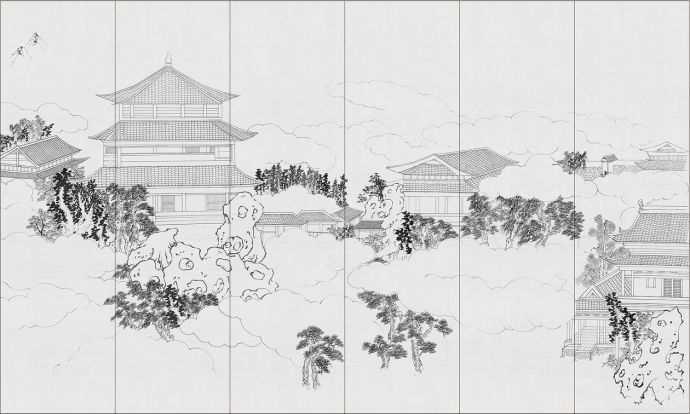 中式楼阁山水壁纸壁画 (31).jpeg_图1