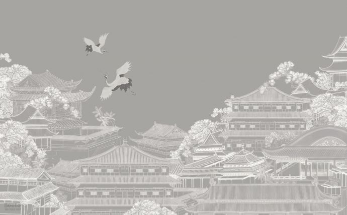 中式楼阁山水壁纸壁画 (29).jpeg_图1