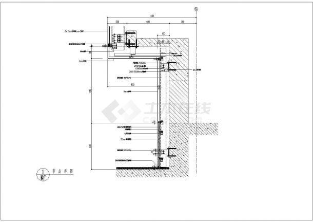 某电信楼玻璃铝单板幕墙施工图CAD-图一