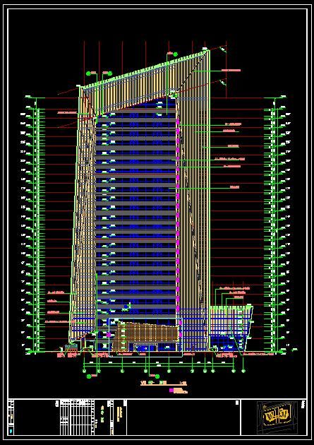 25层双塔式高层商务办公建筑结构设计施工图-图二