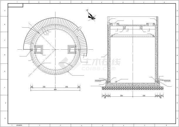 池体外壁钢梯预埋件展开图-图一