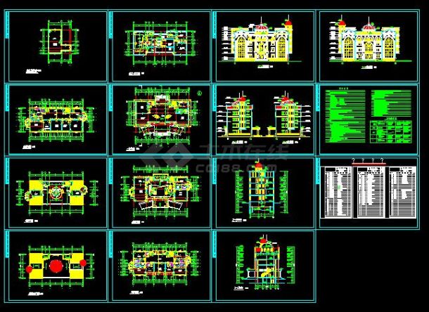 某地区大型世财滨江文园联体别墅建筑施工图（全集）-图一