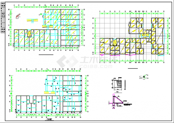 某框混住宅结构施工设计CAD方案图-图一