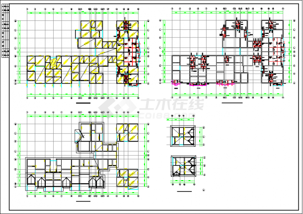 某框混住宅结构施工设计CAD方案图-图二