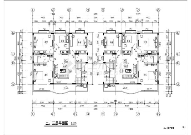 农村宅基地别墅建筑图+结构图CAD-图二