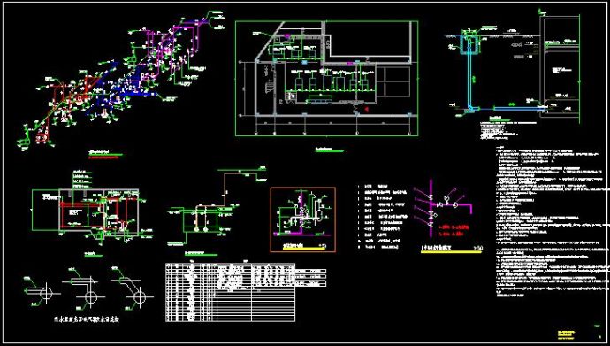 工业丙类厂房全套给排水设计图纸CAD_图1