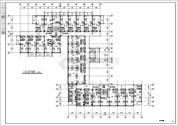 制药厂员工宿舍楼建筑图-图一