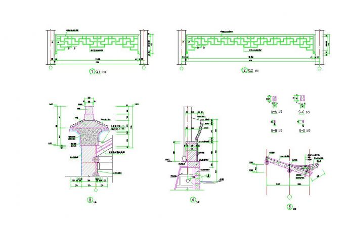 中式 古典 半亭 平立剖 节点及结构详图 全套 施工图_图1