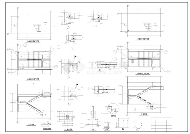 某多层工业厂房钢楼梯上铺混凝凝土面层做法施工图-图一